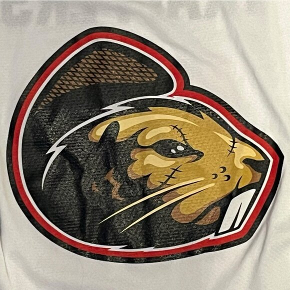 Beaver Trappers Hockey BTH Jersey No. 18 Athletic Knit AK White Black Red XL - Picture 3 of 13